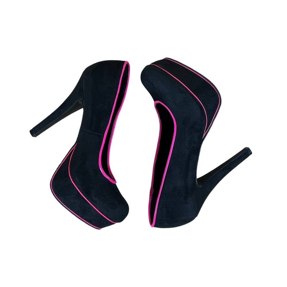 Vintage Y2K Candie’s Heels Women’s 5M Black Pink Platform Stiletto Bratz Style